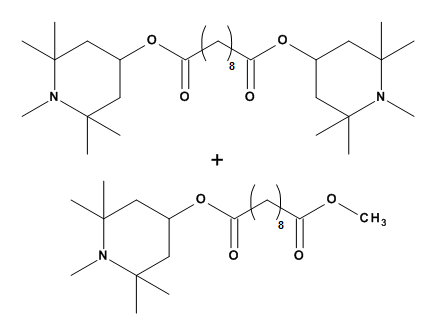 Bis-(N-methyl,2,2,6,6-tetramethyl-4-piperidinyl) sebacate + Methyl-(N-methyl,2,2,6,6-tetramethyl-4- piperidinyl) sebacate